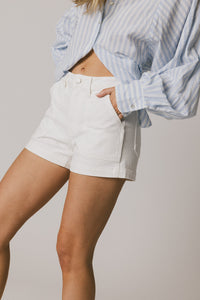 Maggie Utility Shorts in White - FINAL SALE