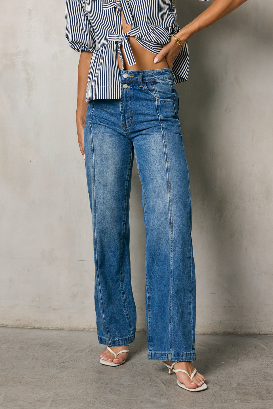 Wren Medium Wash Baggy Jeans - FINAL SALE