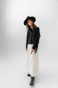 Bridget Fringe Jacket in Black - FINAL SALE