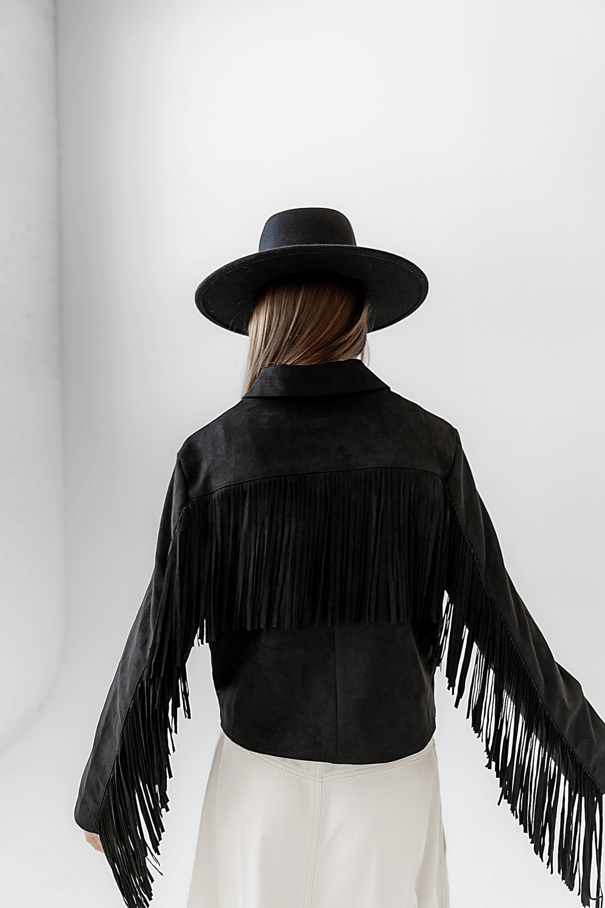 Bridget Fringe Jacket in Black - FINAL SALE