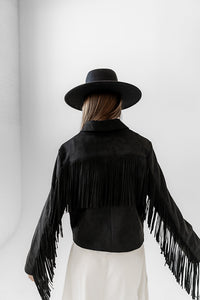 Bridget Fringe Jacket in Black - FINAL SALE
