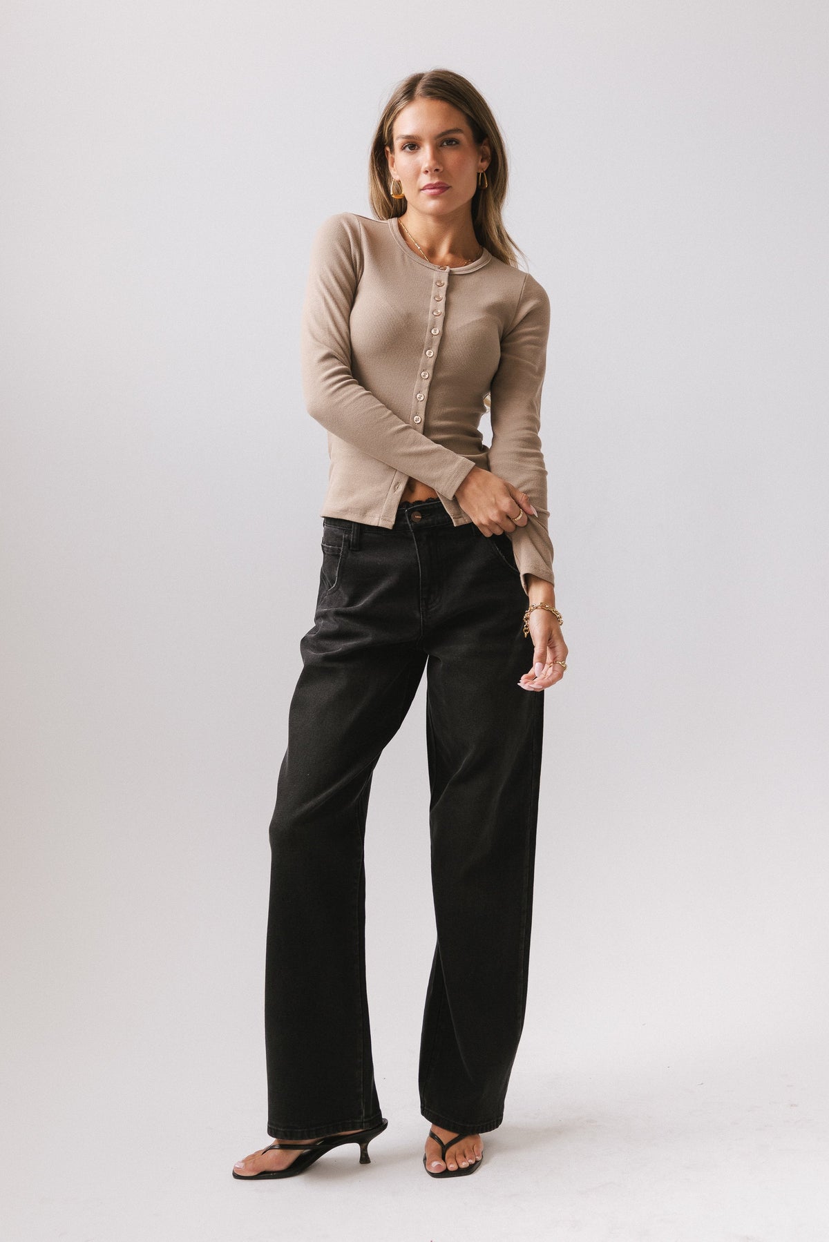 Della Lace Trim Baggy Jeans - FINAL SALE