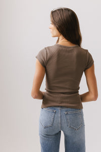 Vestia Button Up Tee in Army Green - FINAL SALE