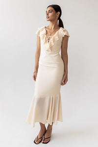 Reese Ruffle Maxi Dress in Ivory - FINAL SALE