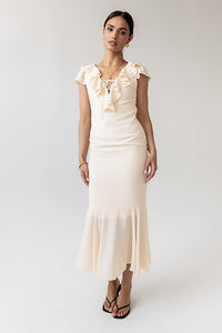 Reese Ruffle Maxi Dress in Ivory - FINAL SALE