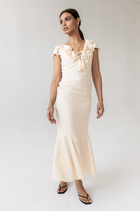Reese Ruffle Maxi Dress in Ivory - FINAL SALE