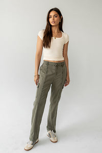 Freya Ribbed Top in Ecru
