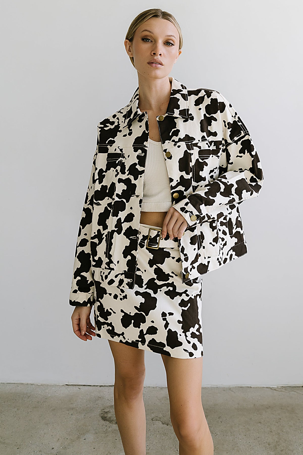 Tasha Cow Print Mini Skirt - FINAL SALE