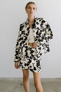 Tasha Cow Print Mini Skirt - FINAL SALE