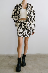 Tasha Cow Print Mini Skirt - FINAL SALE