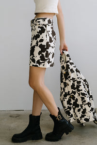 Tasha Cow Print Mini Skirt - FINAL SALE