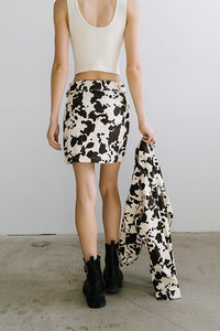 Tasha Cow Print Mini Skirt - FINAL SALE