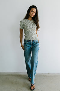 Mannie Heathered Sweater in Olive - FINAL SALE