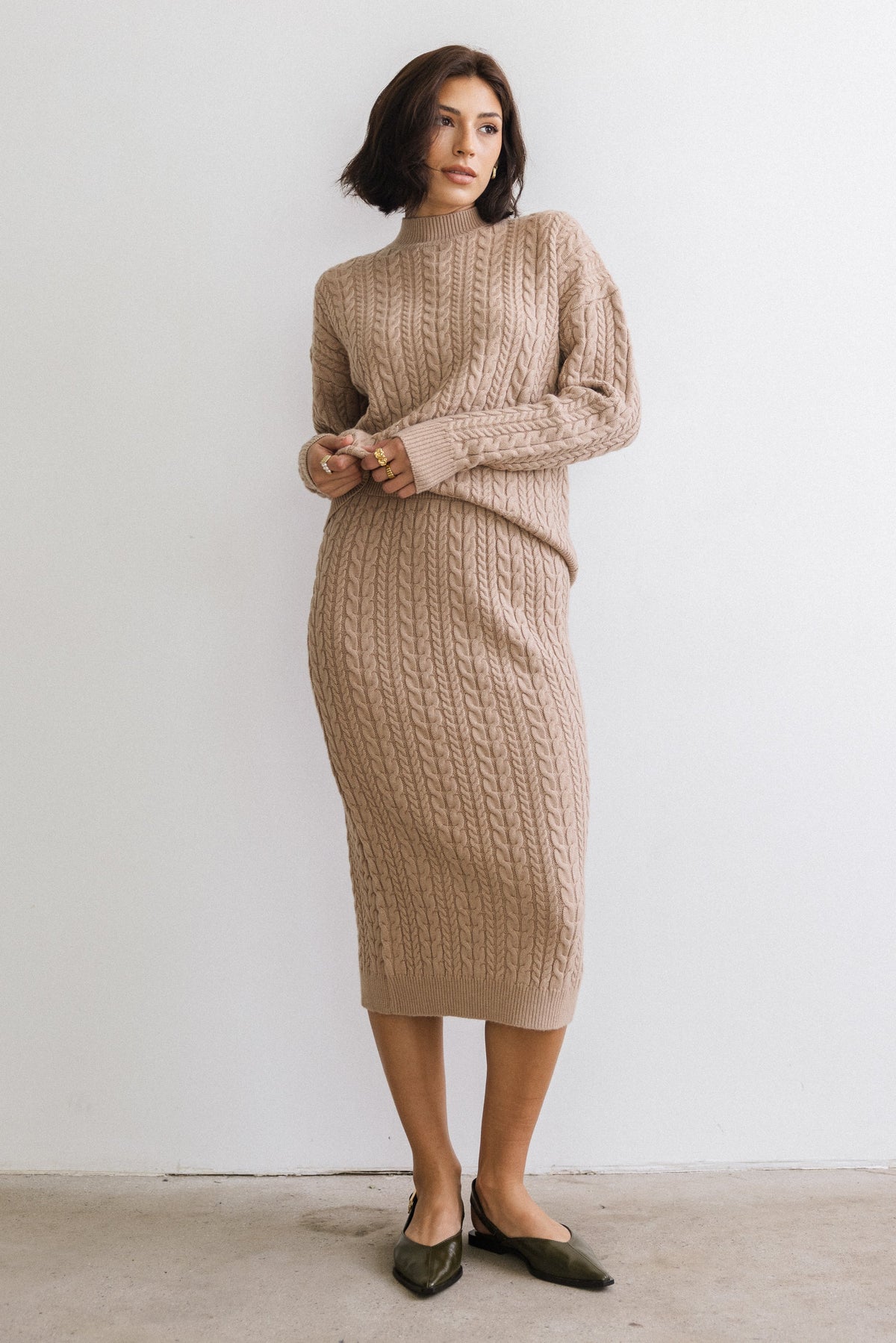 Renley Cable Knit Midi Skirt - FINAL SALE