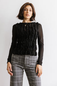 Marie Sheer Top in Black - FINAL SALE