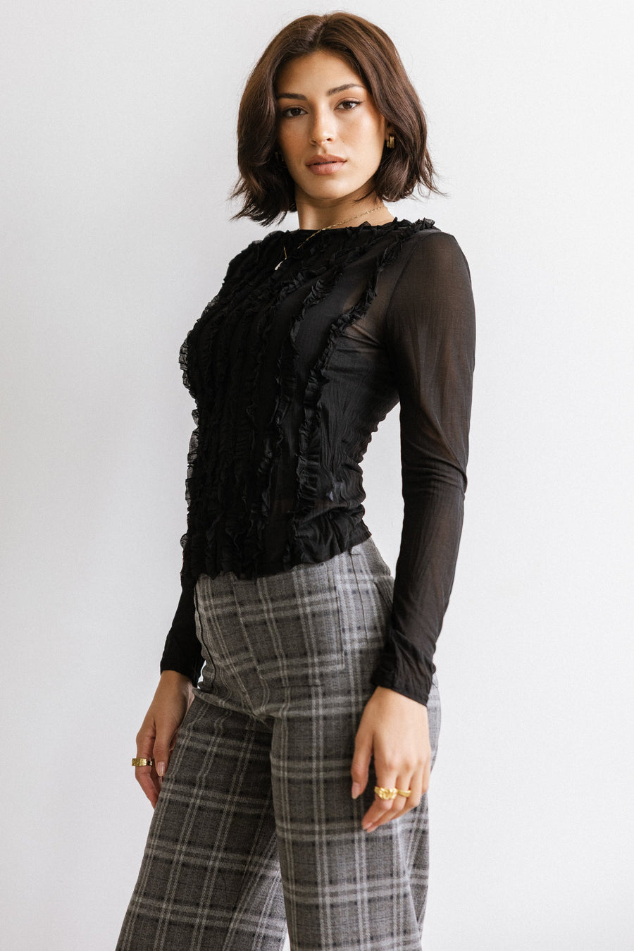 Marie Sheer Top in Black - FINAL SALE
