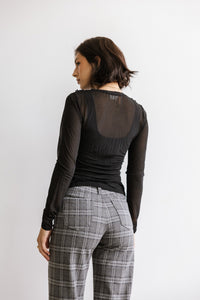 Marie Sheer Top in Black - FINAL SALE