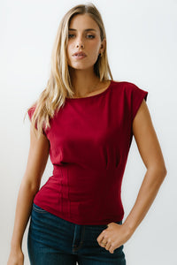 Tam Pleated Top in Red