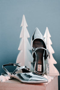 Aire Slingback Flats in Silver - FINAL SALE