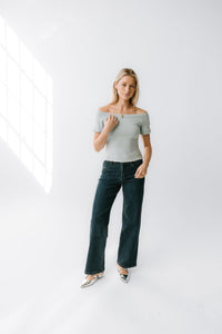 Hannah Lettuce Edge Top in Blue - FINAL SALE