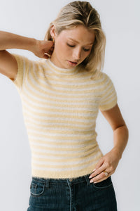 Mazie Fuzzy Sweater in Yellow - FINAL SALE