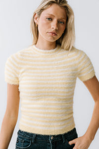Mazie Fuzzy Sweater in Yellow - FINAL SALE