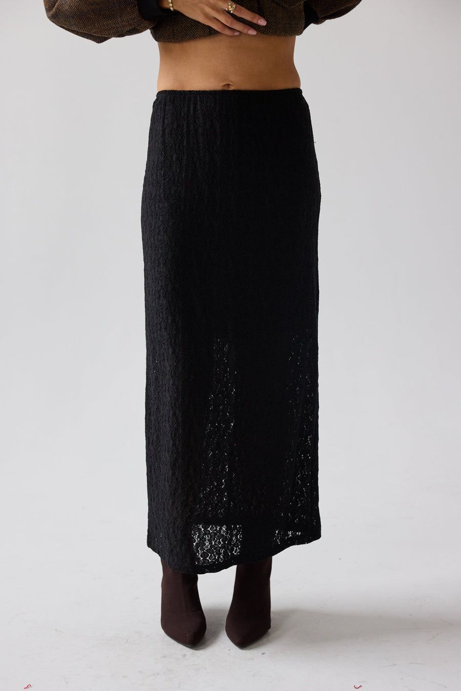 Jozette Lace Midi Skirt in Black - FINAL SALE