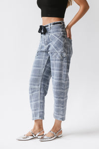 Judy Plaid Barrel Jeans - FINAL SALE