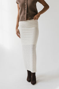 Jozette Lace Midi Skirt in Ivory - FINAL SALE