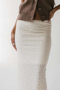 Jozette Lace Midi Skirt in Ivory - FINAL SALE