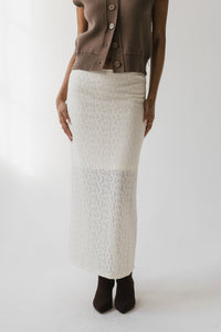 Jozette Lace Midi Skirt in Ivory - FINAL SALE