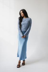 Tory Satin Maxi Skirt in Blue - FINAL SALE