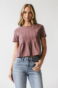 Cattelain Pleated Top in Plum - FINAL SALE