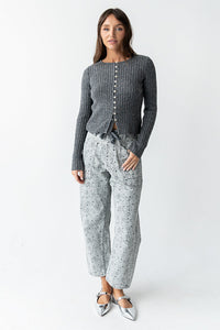 Paisley Printed Barrel Jeans - FINAL SALE