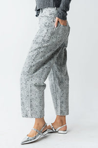 Paisley Printed Barrel Jeans - FINAL SALE
