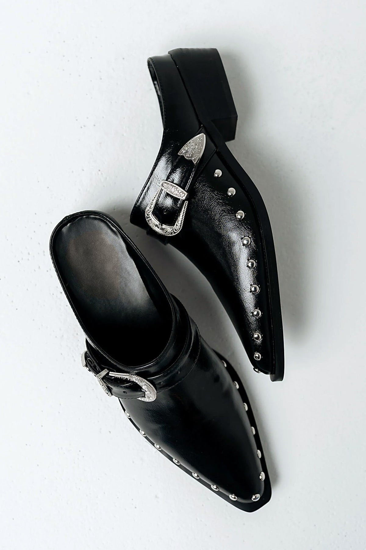 Tessa Western Mule in Black