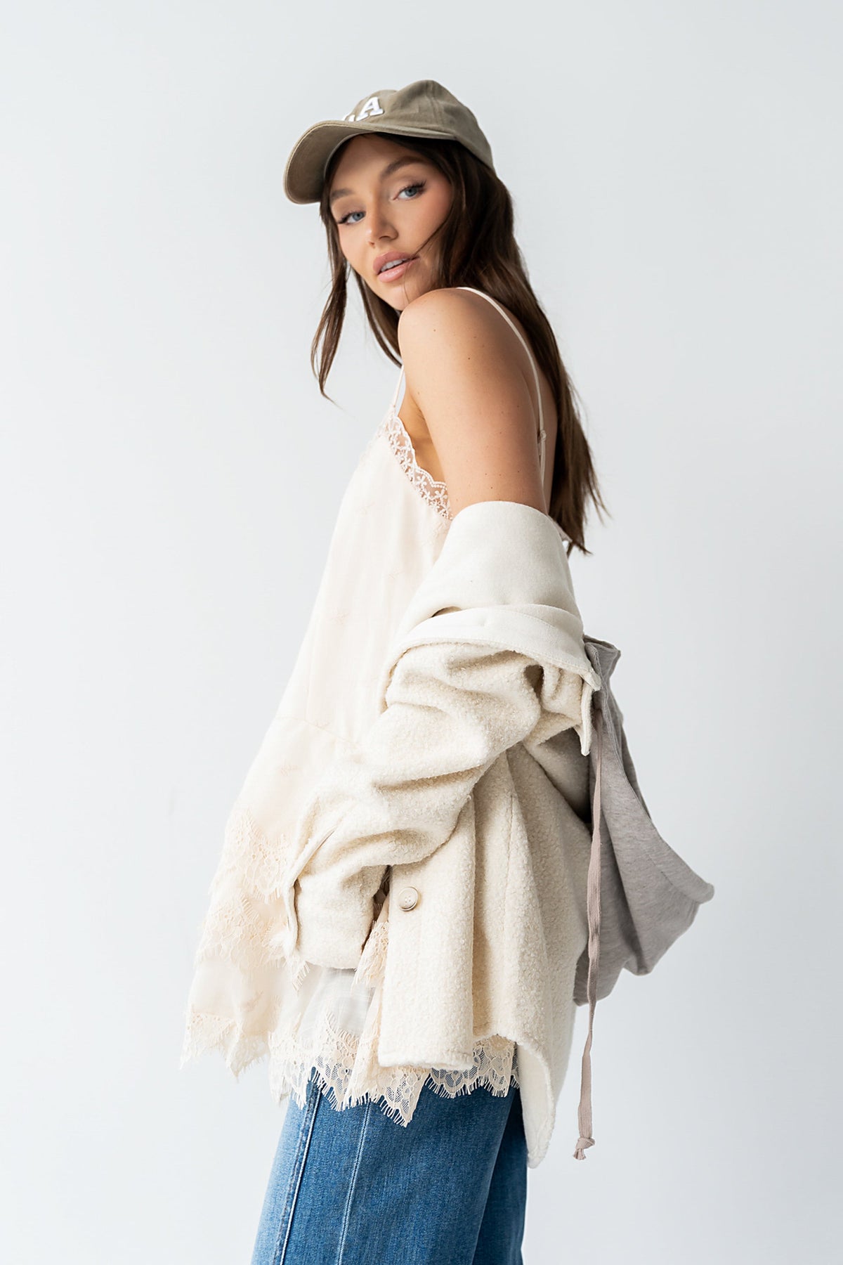 Lewis Lace Mini Dress in Cream - FINAL SALE