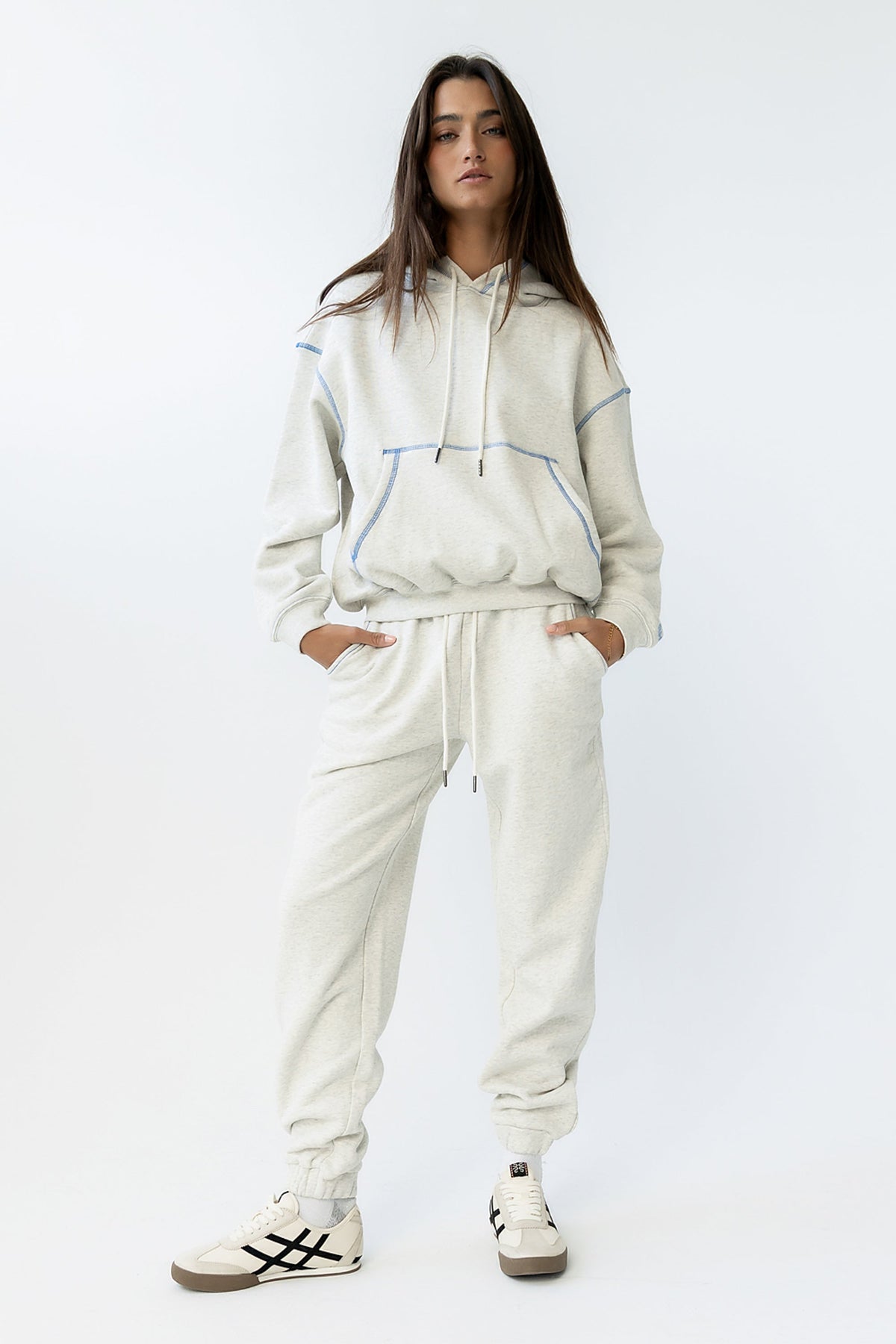 Mozie Contrast Sweatshirt in Grey - FINAL SALE