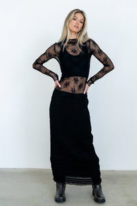 Marcus Chiffon Maxi Skirt in Black - FINAL SALE