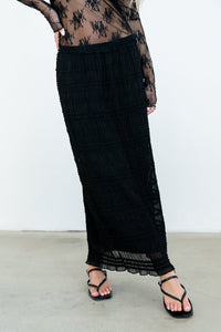 Marcus Chiffon Maxi Skirt in Black - FINAL SALE