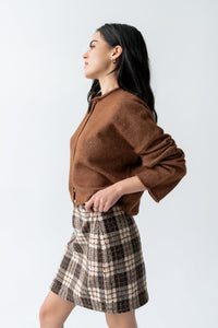 Callie Plaid Mini Skirt in Brown