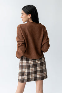 Callie Plaid Mini Skirt in Brown