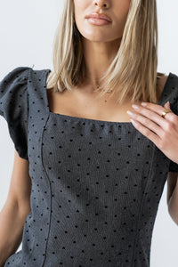 Joana Mini Dress in Charcoal - FINAL SALE