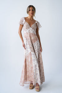 Zola Patchwork Maxi Dress in Ivory - FINAL SALE