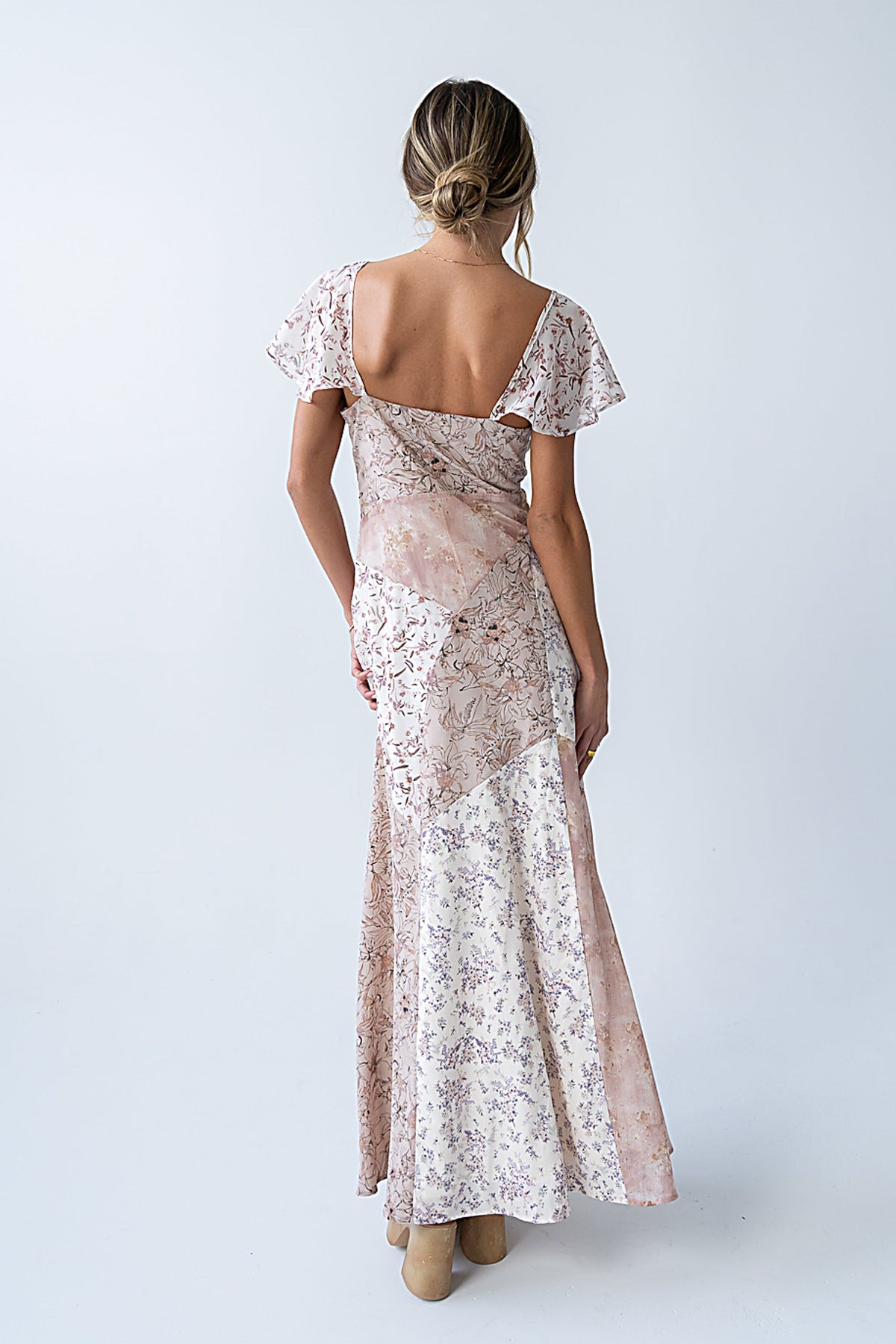 Zola Patchwork Maxi Dress in Ivory - FINAL SALE