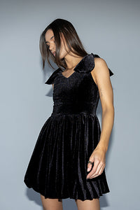 Liora Velvet Mini Dress in Black