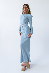 Bonnie Polka Dot Maxi Skirt in Blue - FINAL SALE