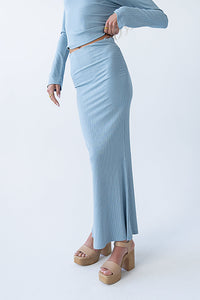 Bonnie Polka Dot Maxi Skirt in Blue - FINAL SALE