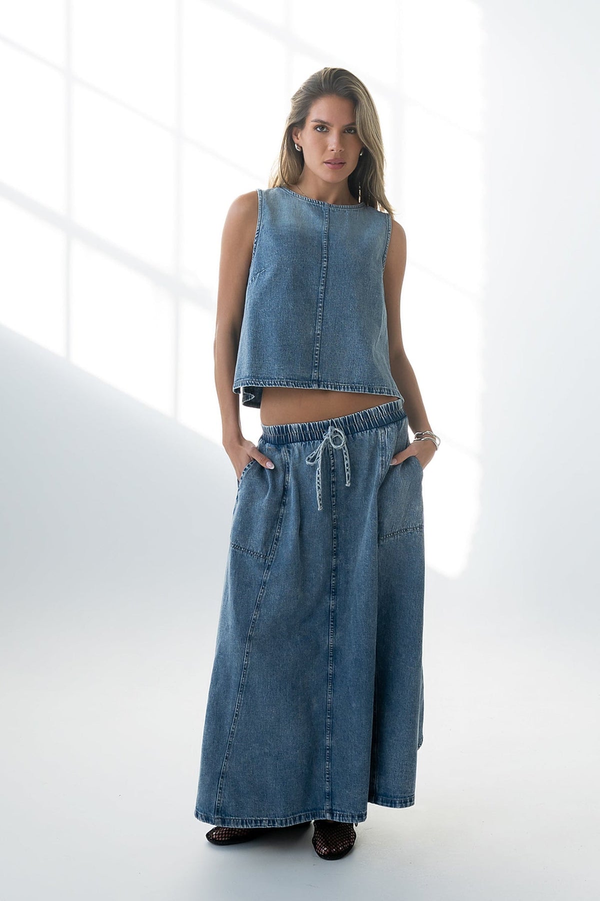 Khloe Denim Maxi Skirt - FINAL SALE