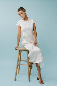 Tammy Embroidered Maxi Dress in Ivory